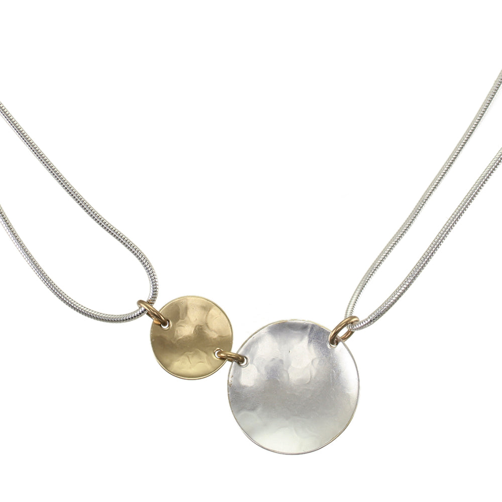 Linked and Tiered Dished Discs Necklace