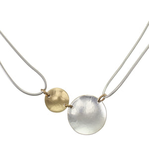 Linked and Tiered Dished Discs Necklace