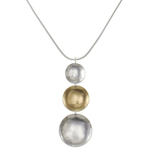 Tiered Dished Discs Necklace