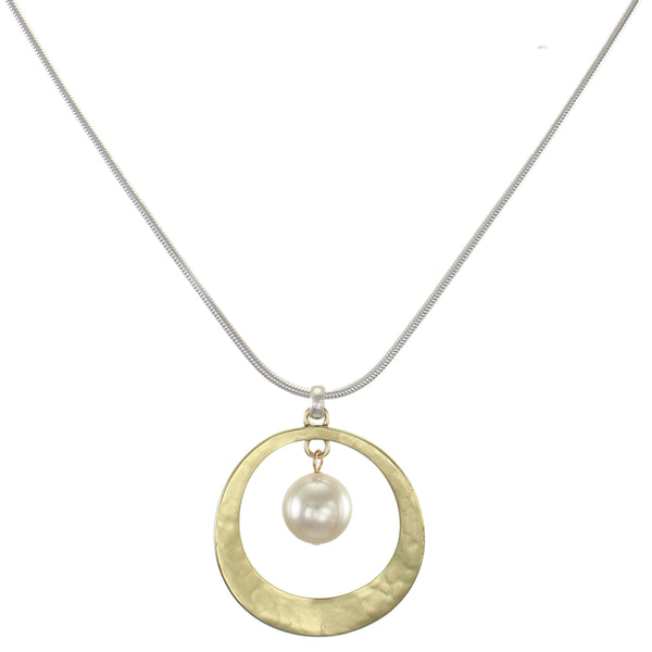 Dished Cutout Disc with Pearl Necklace