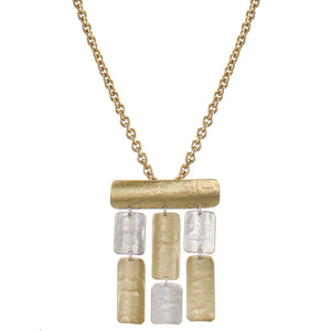 Linked Rounded Rectangles Long Necklace
