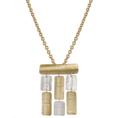 Linked Rounded Rectangles Long Necklace