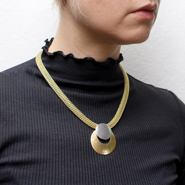 Large Disc with Crescent Necklace