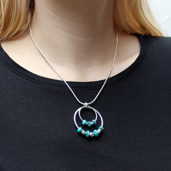 Rings with Turquoise Beads Necklace