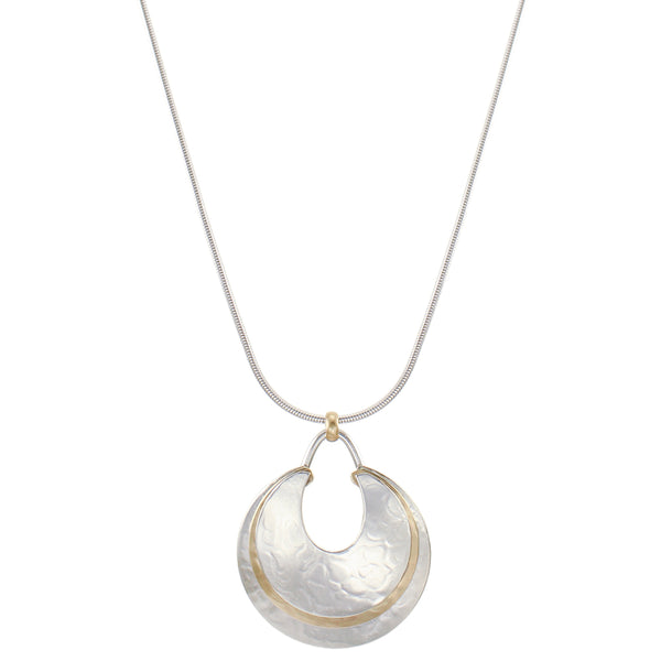 Layered Crescents Long Necklace