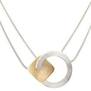 Medium Ring with Rounded Square Necklace