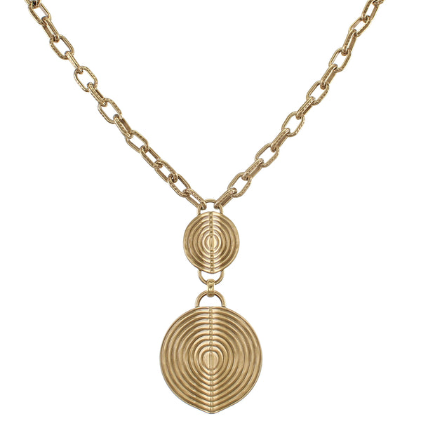 Tiered Patterned Discs Necklace