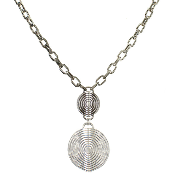 Tiered Patterned Discs Necklace