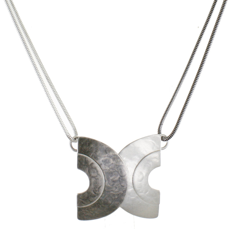 Double Layered Crescents Necklace