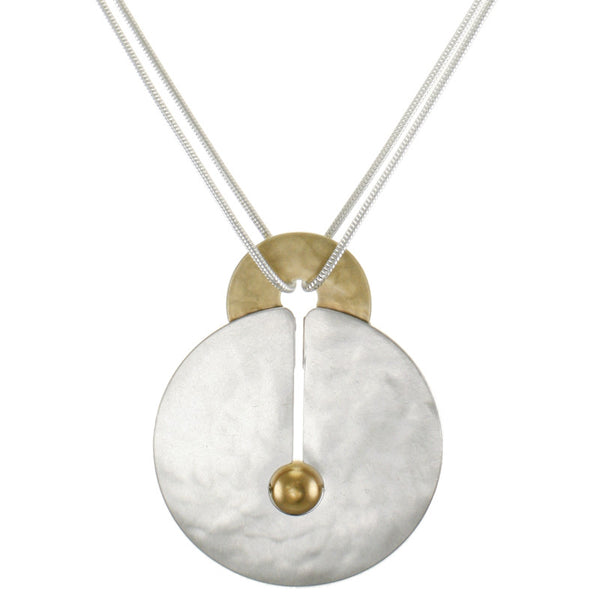 Layered Discs with Spherical Metal Bead Necklace