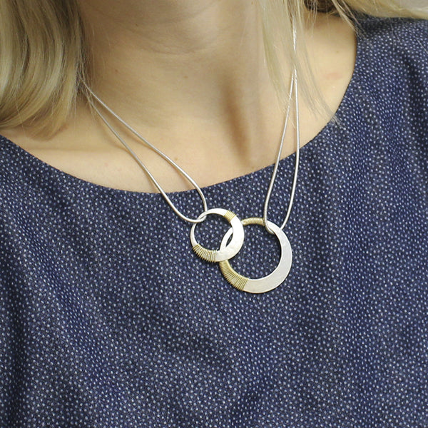 Wire Wrapped Overlapping Rings Necklace