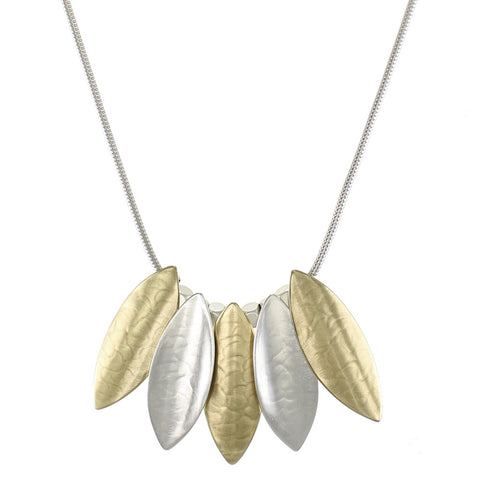 Overlapping Concave and Convex Leaves Necklace