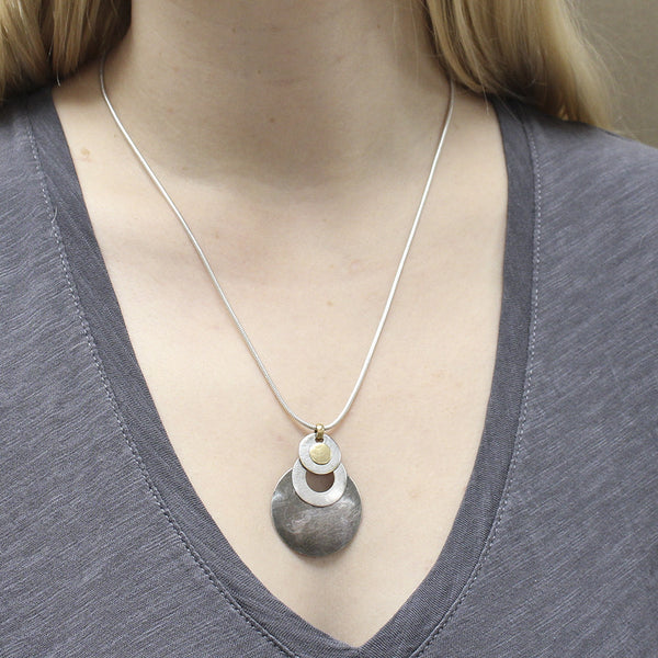 Disc Stack with Cutout Disc Necklace