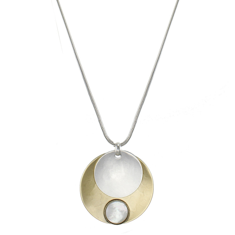 Mother of Pearl with Layered Discs Necklace