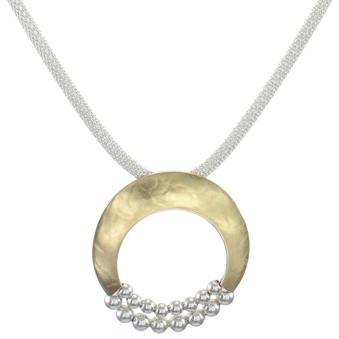 Crescent with Bead Arcs Necklace