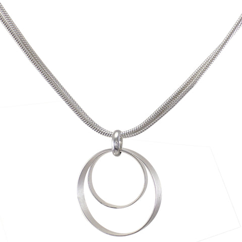 Medium Tiered Rims on Doubled Snake Chain Necklace