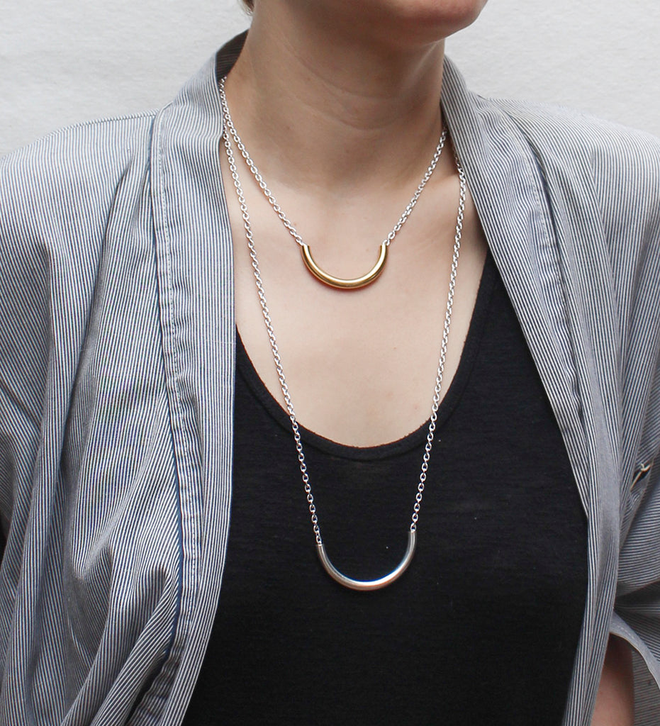 Tapered Rectangle with Two Wire Rings Black Cord Necklace – Marjorie Baer  Accessories