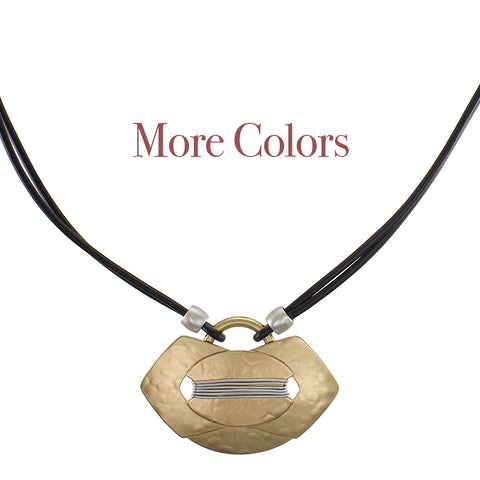 Pointed Oval with Horizontal Wire Wrapping Necklace