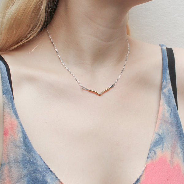 Wire Wrapped V Necklace