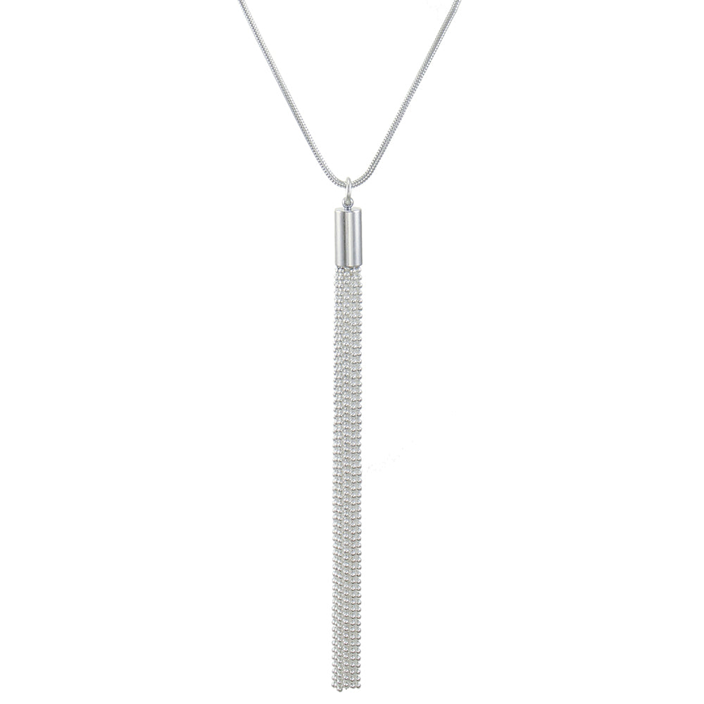 Large Ball Chain Tassel Necklace on Snake Chain – Marjorie
