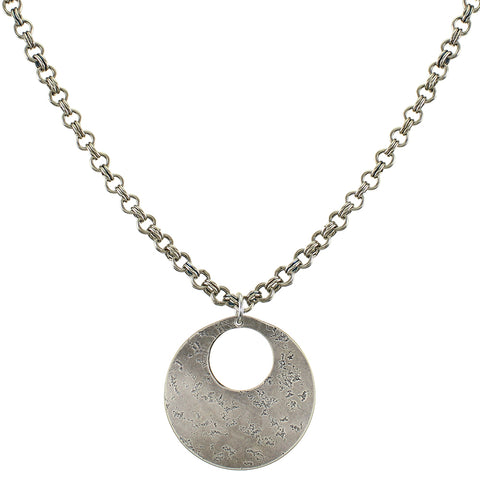 Textured Cutout Disc Necklace