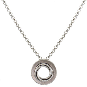 Medium Dished Ring with Thin Knot Necklace