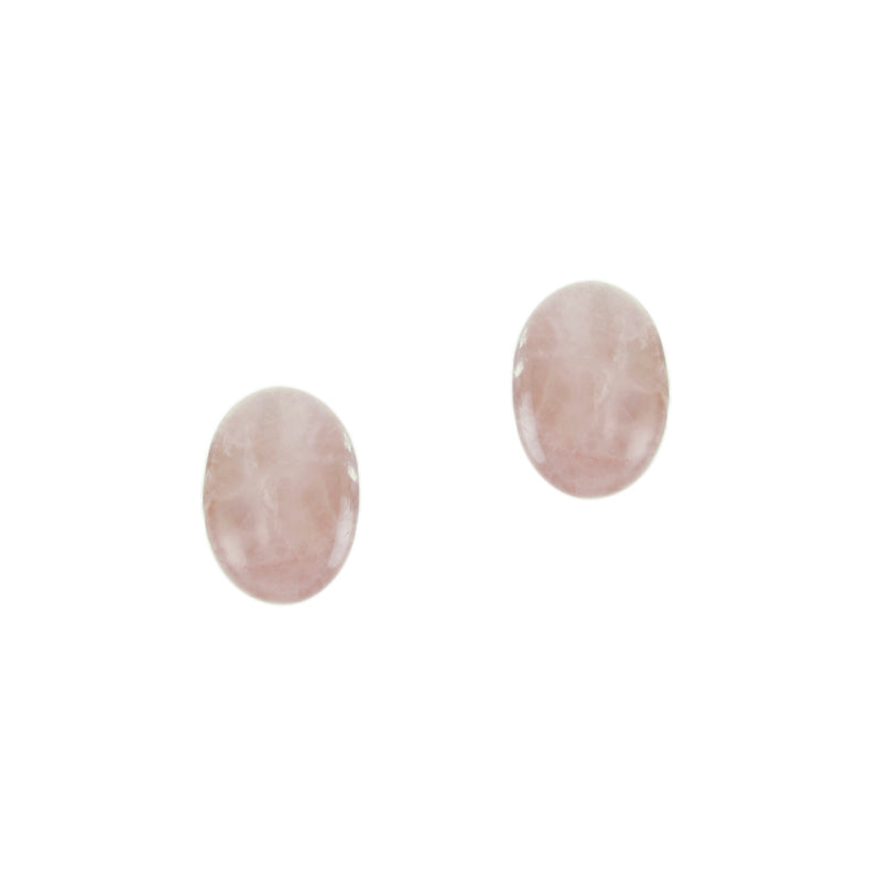 Pink Quartz Small Button Clip on or Post Earring