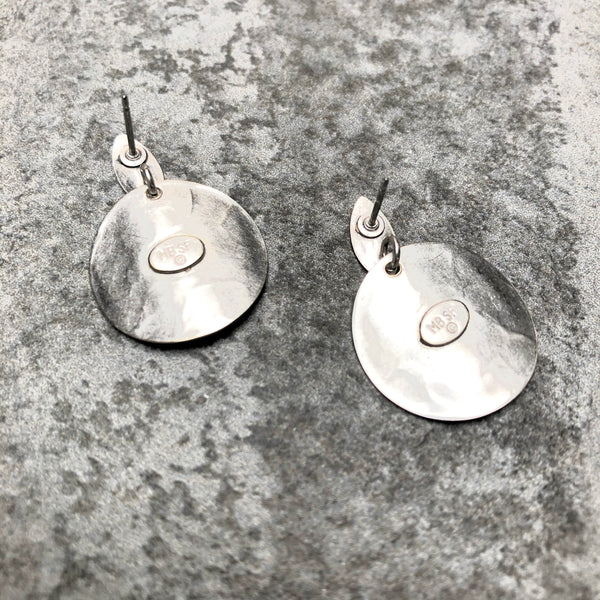 Small Concave Pointed Oval with Disc Post Earring