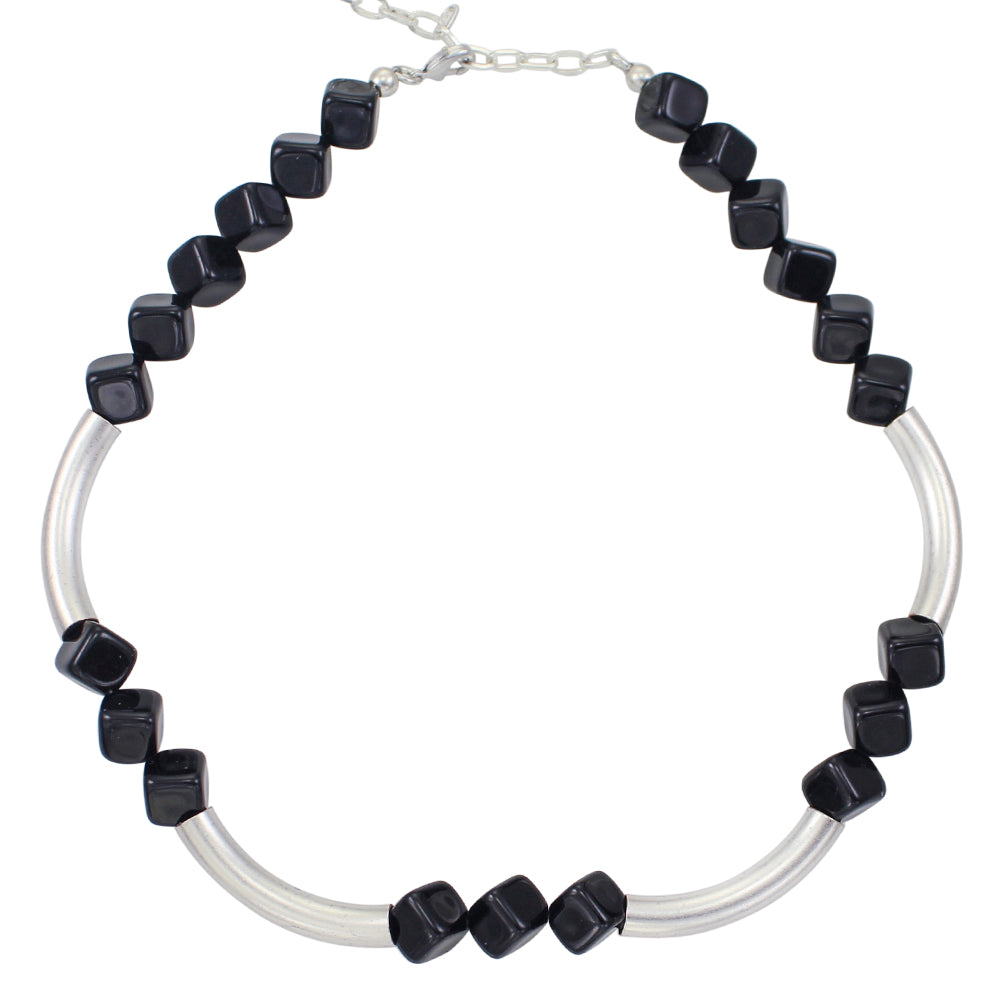 Onyx Beads and Tubes Necklace